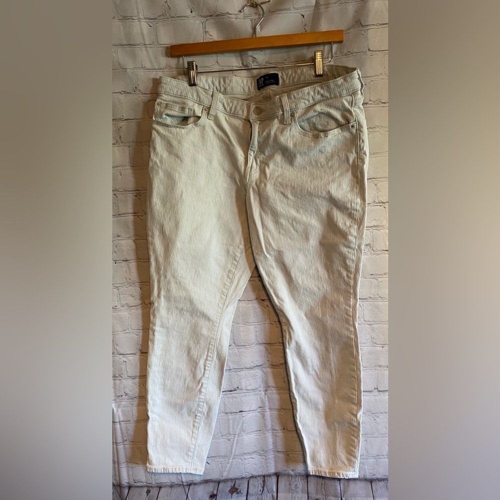 Gap Denim Womens Size 31 Regular Light Blue Pin stripe Legging Ankle Pants
